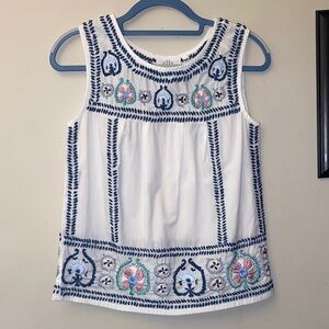 Pomegranate Embroidered Sleeveless Top